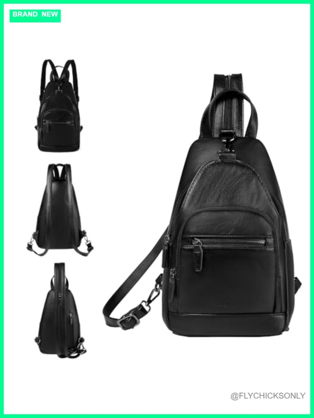 Convertible Anti Theft Faux Leather Sling Backpack Purse for Women